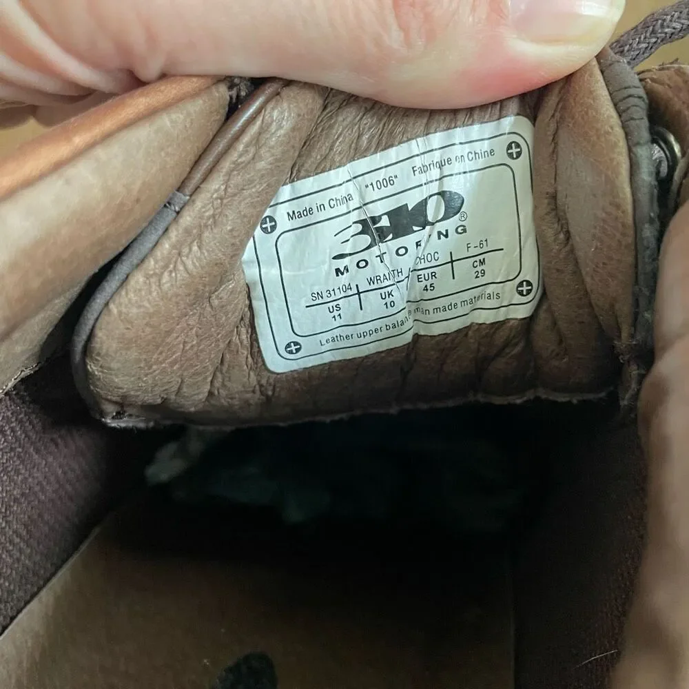 310 Motoring Wraith Chocolate Brown Leather Ankle Boots Lace Up 11